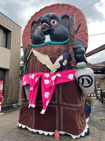 信楽の寒さにタヌキも