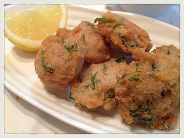 れんこんとエビのすり身揚げ