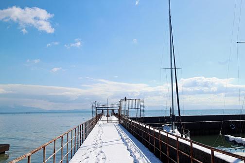 湖北の近江今津の冬景色