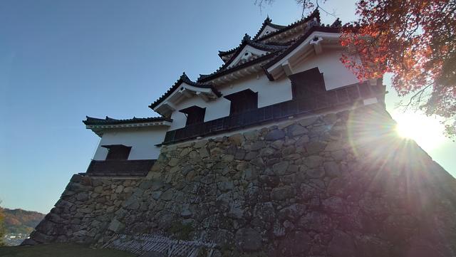 裏側からは格好良く石垣が撮れます