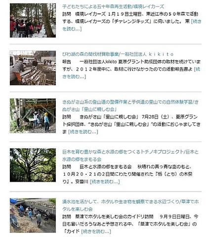 夏原グラント「プロジェクト活動レポート」アップ完了