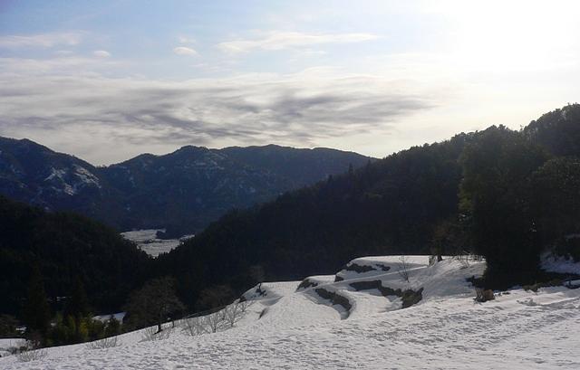 高島棚田の冬景色
