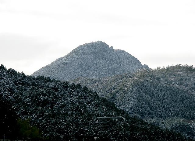 初冠雪の近江富士