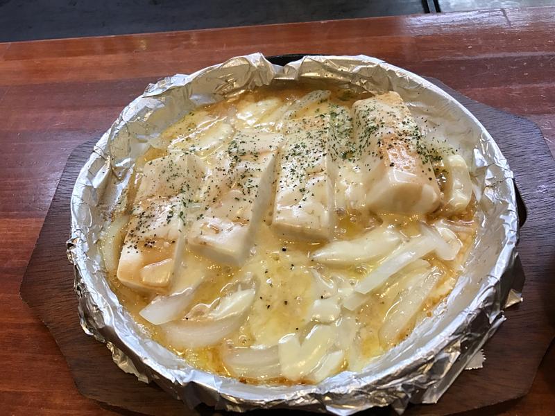 タマネギと豆腐をアレンジ