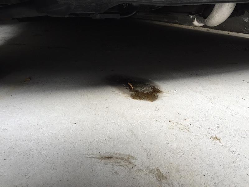 車のエンジン下に油溜まり、原因は、やはり…