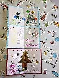 12月11日のレッスン　クリスマスカード作り