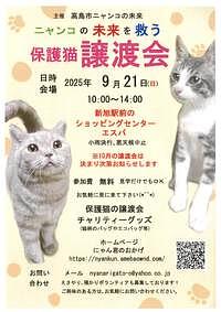 【9/21(日)】ニャンコの未来を救う「保護猫譲渡会」