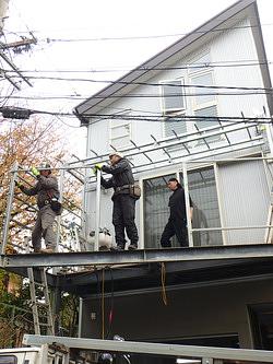 ハイブリッド構造のデッキテラス