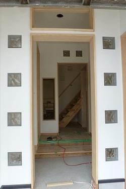 ガラスブロック　玄関ドア