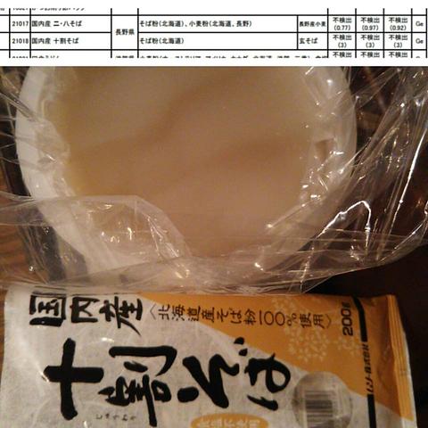 ムソーの十割蕎麦の茹で汁を測定しました。