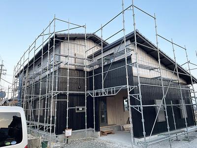 外壁　左官壁　焼き板