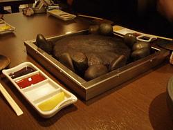 天然石で焼肉